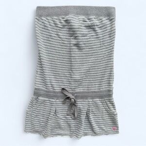 PINK Victoria’s Secret Y2K Strapless Mini Dress in Gray/White Size Small